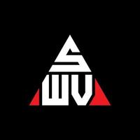 création de logo de lettre triangle swv avec forme de triangle. monogramme de conception de logo triangle swv. modèle de logo vectoriel triangle swv avec couleur rouge. logo triangulaire swv logo simple, élégant et luxueux.