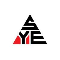 création de logo de lettre triangle sye avec forme de triangle. monogramme de conception de logo triangle sye. modèle de logo vectoriel triangle sye avec couleur rouge. sye logo triangulaire logo simple, élégant et luxueux.