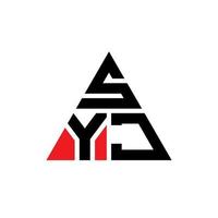 création de logo de lettre triangle syj avec forme de triangle. monogramme de conception de logo triangle syj. modèle de logo vectoriel triangle syj avec couleur rouge. logo triangulaire syj logo simple, élégant et luxueux.