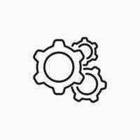 icône de ligne d'engrenage. symbole de vecteur d'engrenage isolé sur fond blanc.