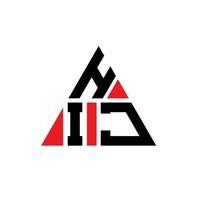 création de logo de lettre hij triangle avec forme de triangle. monogramme de conception de logo triangle hij. modèle de logo vectoriel triangle hij avec couleur rouge. hij logo triangulaire logo simple, élégant et luxueux.