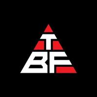 création de logo de lettre triangle tbf avec forme de triangle. monogramme de conception de logo triangle tbf. modèle de logo vectoriel triangle tbf avec couleur rouge. logo triangulaire tbf logo simple, élégant et luxueux.