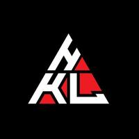 création de logo de lettre triangle hkl avec forme de triangle. monogramme de conception de logo triangle hkl. modèle de logo vectoriel triangle hkl avec couleur rouge. hkl logo triangulaire logo simple, élégant et luxueux.