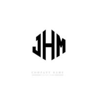 création de logo de lettre jhm avec forme de polygone. création de logo en forme de polygone et de cube jhm. modèle de logo vectoriel jhm hexagone couleurs blanches et noires. monogramme jhm, logo d'entreprise et immobilier.