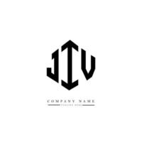 création de logo de lettre jiv avec forme de polygone. création de logo en forme de polygone et de cube jiv. modèle de logo vectoriel jiv hexagone couleurs blanches et noires. monogramme jiv, logo d'entreprise et immobilier.