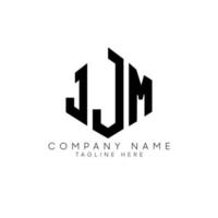 création de logo de lettre jjm avec forme de polygone. création de logo en forme de polygone et de cube jjm. modèle de logo vectoriel jjm hexagone couleurs blanches et noires. monogramme jjm, logo d'entreprise et immobilier.