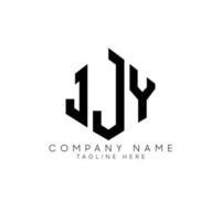 création de logo de lettre jjy avec forme de polygone. création de logo en forme de polygone et de cube jjy. modèle de logo vectoriel jjy hexagone couleurs blanches et noires. monogramme jjy, logo d'entreprise et immobilier.