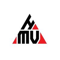 création de logo de lettre triangle hmv avec forme de triangle. monogramme de conception de logo triangle hmv. modèle de logo vectoriel triangle hmv avec couleur rouge. logo triangulaire hmv logo simple, élégant et luxueux.