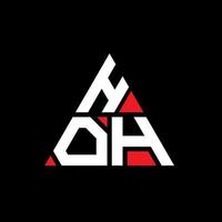 création de logo de lettre triangle hoh avec forme de triangle. monogramme de conception de logo triangle hoh. modèle de logo vectoriel triangle hoh avec couleur rouge. hoh logo triangulaire logo simple, élégant et luxueux.