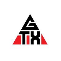 création de logo de lettre triangle gtx avec forme de triangle. monogramme de conception de logo triangle gtx. modèle de logo vectoriel triangle gtx avec couleur rouge. logo triangulaire gtx logo simple, élégant et luxueux.