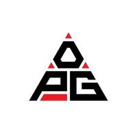 création de logo de lettre triangle opg avec forme de triangle. monogramme de conception de logo triangle opg. modèle de logo vectoriel triangle opg avec couleur rouge. logo triangulaire opg logo simple, élégant et luxueux.