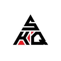 création de logo de lettre triangle skq avec forme de triangle. monogramme de conception de logo triangle skq. modèle de logo vectoriel triangle skq avec couleur rouge. logo triangulaire skq logo simple, élégant et luxueux.