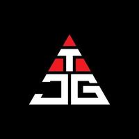 création de logo de lettre triangle tjg avec forme de triangle. monogramme de conception de logo triangle tjg. modèle de logo vectoriel triangle tjg avec couleur rouge. logo triangulaire tjg logo simple, élégant et luxueux.