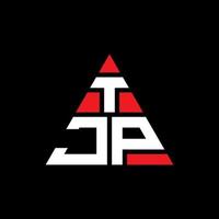 création de logo de lettre triangle tjp avec forme de triangle. monogramme de conception de logo triangle tjp. modèle de logo vectoriel triangle tjp avec couleur rouge. logo triangulaire tjp logo simple, élégant et luxueux.