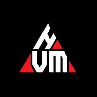 création de logo de lettre triangle hvm avec forme de triangle. monogramme de conception de logo triangle hvm. modèle de logo vectoriel triangle hvm avec couleur rouge. logo triangulaire hvm logo simple, élégant et luxueux.