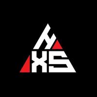 création de logo de lettre triangle hxs avec forme de triangle. monogramme de conception de logo triangle hxs. modèle de logo vectoriel triangle hxs avec couleur rouge. logo triangulaire hxs logo simple, élégant et luxueux.