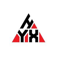 création de logo de lettre triangle hyx avec forme de triangle. monogramme de conception de logo triangle hyx. modèle de logo vectoriel triangle hyx avec couleur rouge. logo triangulaire hyx logo simple, élégant et luxueux.