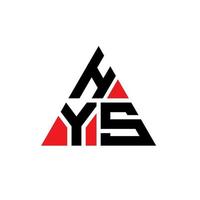 création de logo de lettre de triangle hys avec forme de triangle. monogramme de conception de logo triangle hys. modèle de logo vectoriel triangle hys avec couleur rouge. logo triangulaire hys logo simple, élégant et luxueux.