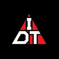 création de logo de lettre triangle idt avec forme de triangle. monogramme de conception de logo triangle idt. modèle de logo vectoriel triangle idt avec couleur rouge. logo triangulaire idt logo simple, élégant et luxueux.