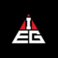 création de logo de lettre triangle ieg avec forme de triangle. monogramme de conception de logo triangle ieg. modèle de logo vectoriel triangle ieg avec couleur rouge. c'est-à-dire un logo triangulaire simple, élégant et luxueux.