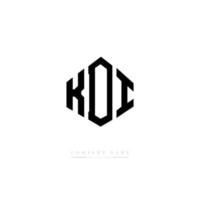 création de logo de lettre kdi avec forme de polygone. création de logo en forme de polygone et de cube kdi. modèle de logo vectoriel kdi hexagone couleurs blanches et noires. monogramme kdi, logo d'entreprise et immobilier.