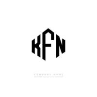 création de logo de lettre kfn avec forme de polygone. création de logo en forme de polygone et de cube kfn. modèle de logo vectoriel kfn hexagone couleurs blanches et noires. monogramme kfn, logo d'entreprise et immobilier.