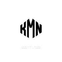 création de logo de lettre kmn avec forme de polygone. création de logo en forme de polygone et de cube kmn. modèle de logo vectoriel hexagone kmn couleurs blanches et noires. monogramme kmn, logo d'entreprise et immobilier.