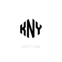 création de logo de lettre kny avec forme de polygone. création de logo en forme de polygone et de cube kny. modèle de logo vectoriel kny hexagone couleurs blanches et noires. monogramme kny, logo d'entreprise et immobilier.