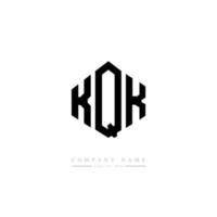 création de logo de lettre kqk avec forme de polygone. création de logo en forme de polygone et de cube kqk. modèle de logo vectoriel kqk hexagone couleurs blanches et noires. monogramme kqk, logo d'entreprise et immobilier.