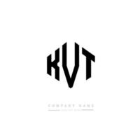 création de logo de lettre kvt avec forme de polygone. création de logo en forme de polygone et de cube kvt. modèle de logo vectoriel kvt hexagone couleurs blanches et noires. monogramme kvt, logo d'entreprise et immobilier.