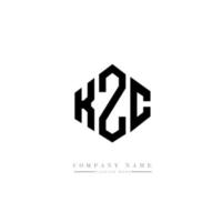 création de logo de lettre kzc avec forme de polygone. création de logo en forme de polygone et de cube kzc. modèle de logo vectoriel kzc hexagone couleurs blanches et noires. monogramme kzc, logo d'entreprise et immobilier.