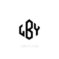 création de logo de lettre lby avec forme de polygone. création de logo en forme de polygone et de cube lby. modèle de logo vectoriel lby hexagone couleurs blanches et noires. monogramme lby, logo d'entreprise et immobilier.