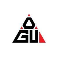 création de logo de lettre triangle ogu avec forme de triangle. monogramme de conception de logo triangle ogu. modèle de logo vectoriel triangle ogu avec couleur rouge. logo triangulaire ogu logo simple, élégant et luxueux.