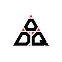 création de logo de lettre triangle odq avec forme de triangle. monogramme de conception de logo triangle odq. modèle de logo vectoriel triangle odq avec couleur rouge. logo triangulaire odq logo simple, élégant et luxueux.