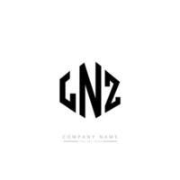 création de logo de lettre lnz avec forme de polygone. création de logo en forme de polygone et de cube lnz. modèle de logo vectoriel lnz hexagone couleurs blanches et noires. monogramme lnz, logo d'entreprise et immobilier.