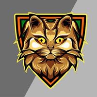 logo esport, illustration vectorielle animal chat
