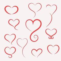 coeur saint valentin formes icône illustration vecteur