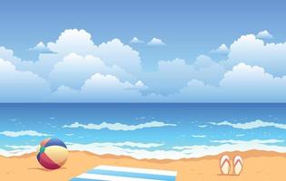 illustration de paysage de plage heure d'été vecteur