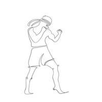 style de dessin d'art de ligne d'homme de combat, l'homme croquis noir linéaire isolé sur fond blanc, la meilleure illustration vectorielle d'art de ligne d'homme de combat. vecteur