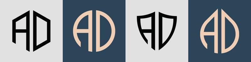 ensemble créatif de conceptions de logo d'annonce de lettres initiales simples. vecteur