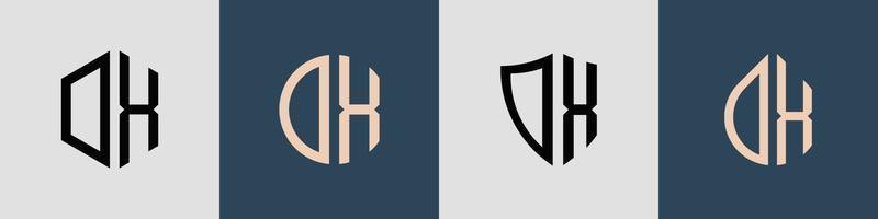 ensemble créatif de conceptions de logo dx de lettres initiales simples. vecteur