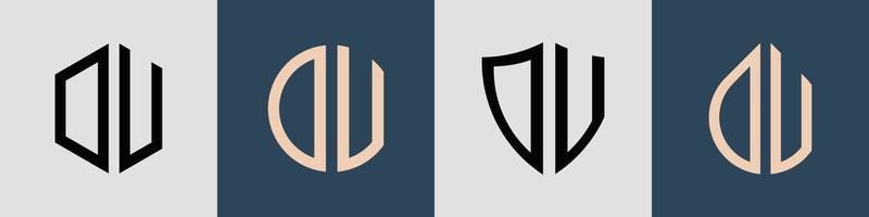 ensemble de conceptions de logo dv de lettres initiales simples créatives. vecteur