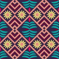 conception de motif ethnique géométrique coloré sans couture pour papier peint, arrière-plan, tissu, rideau, tapis, vêtements et illustration vectorielle d'emballage. vecteur