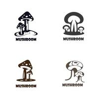 logo champignon style de timbre moderne et simple. nature ou vecteur alimentaire