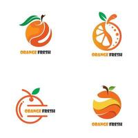 conception d'illustration d'icône de modèle créatif de logo frais orange vecteur