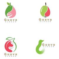 conception de logo de fruits de goyave vecteur de modèle simple et moderne