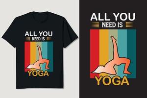 conception de t-shirt de yoga vecteur