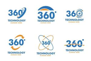 modèle de logo de technologie à 360 degrés vecteur