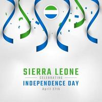 joyeux jour de l'indépendance de la sierra leone 27 avril illustration de conception vectorielle de célébration. modèle d'affiche, de bannière, de publicité, de carte de voeux ou d'élément de conception d'impression vecteur