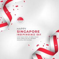 joyeux jour de l'indépendance de singapour 9 août illustration de conception vectorielle de célébration. modèle d'affiche, de bannière, de publicité, de carte de voeux ou d'élément de conception d'impression vecteur